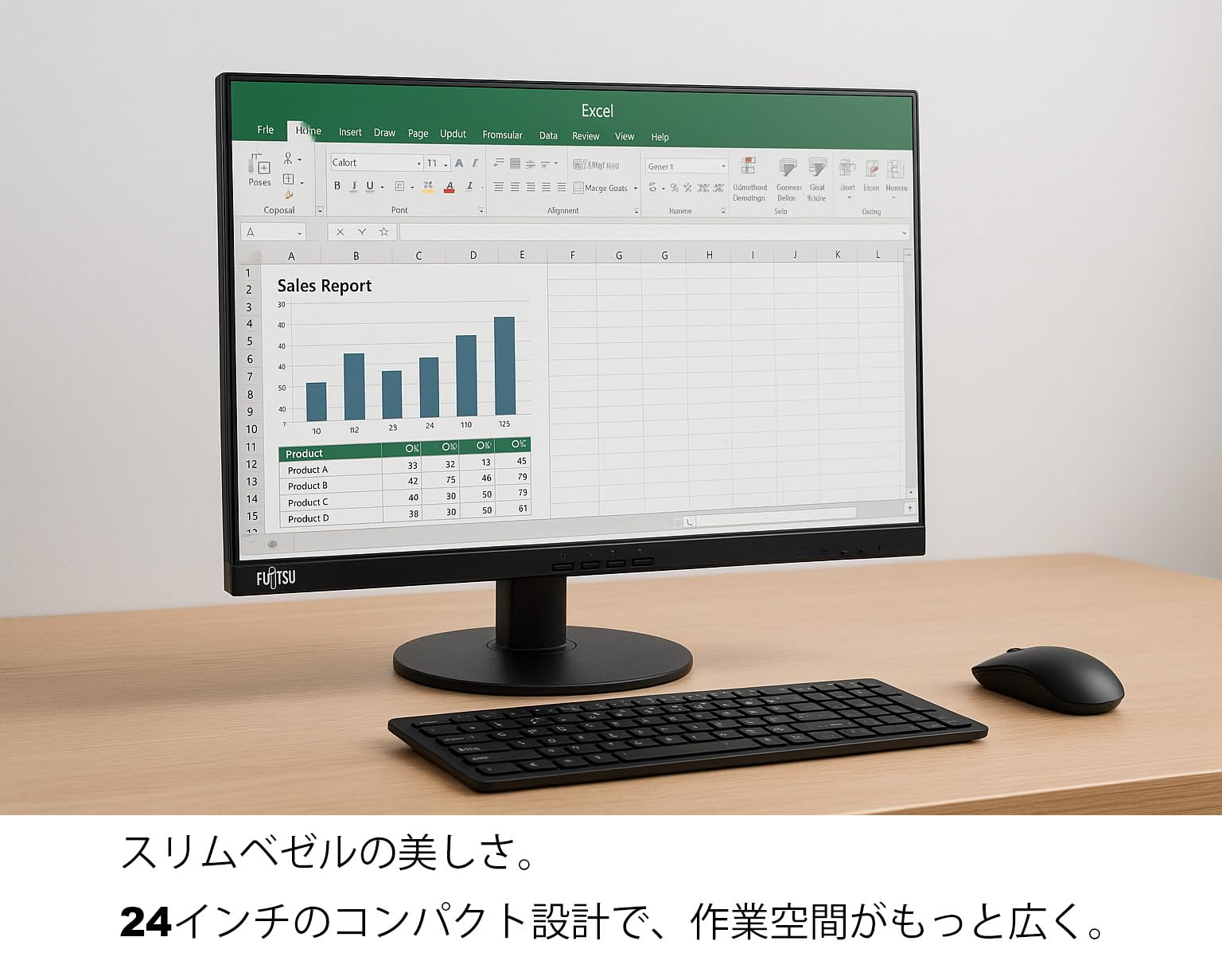 Amazon.co.jp: 富士通 FUJITSU VL-B24-9T ブラック 23.8インチワイド